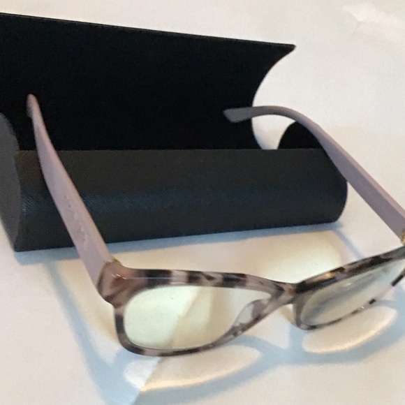 Elegant Mauve Tortoise Shell Glasses & Black Eyeglass Case - Picture 2 of 8
